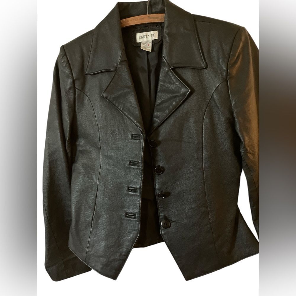 Santa Fe Leather Blazer Size 4 Western Biker Fall